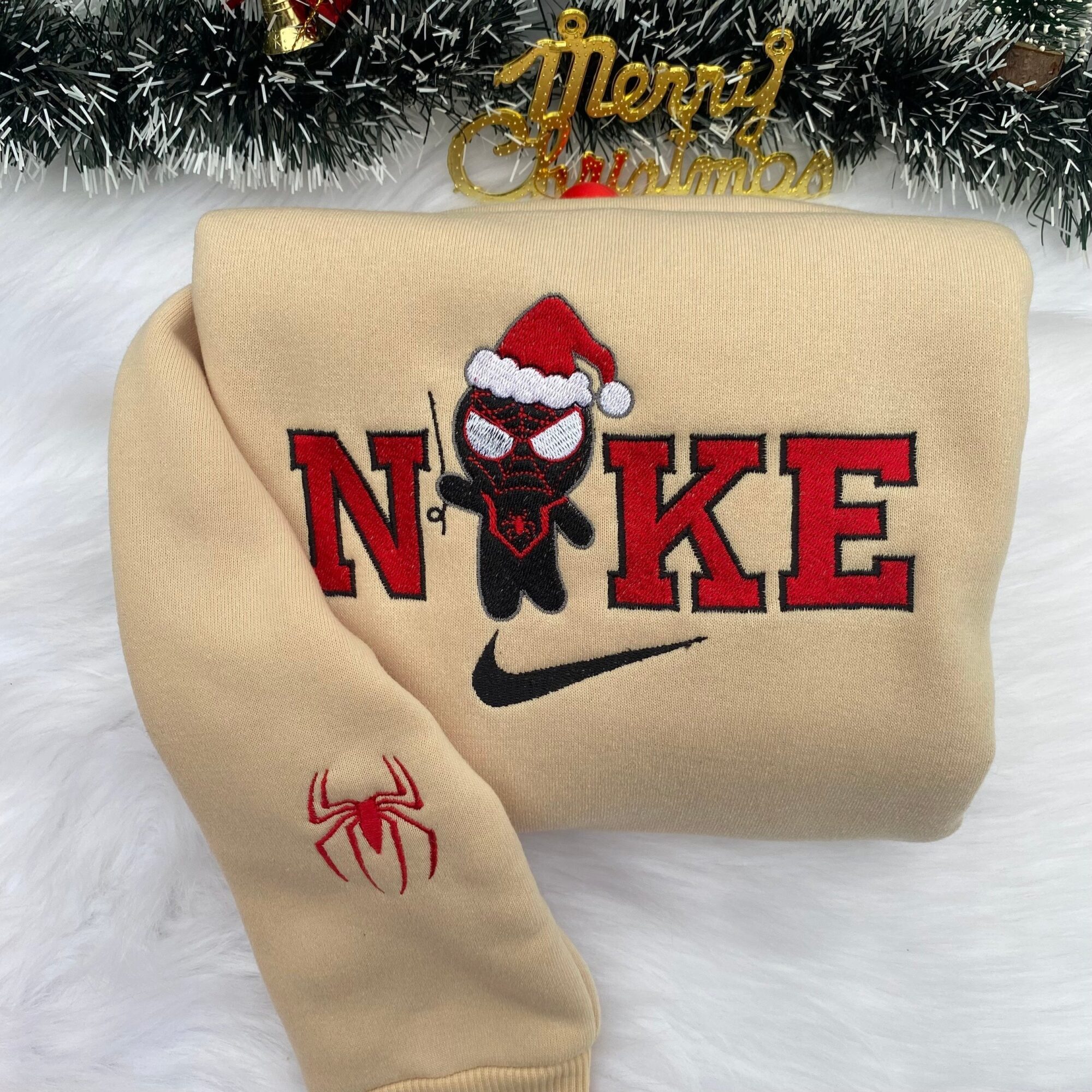 Spider Man - Christmas Embroidery Sweatshirt, Hoodie